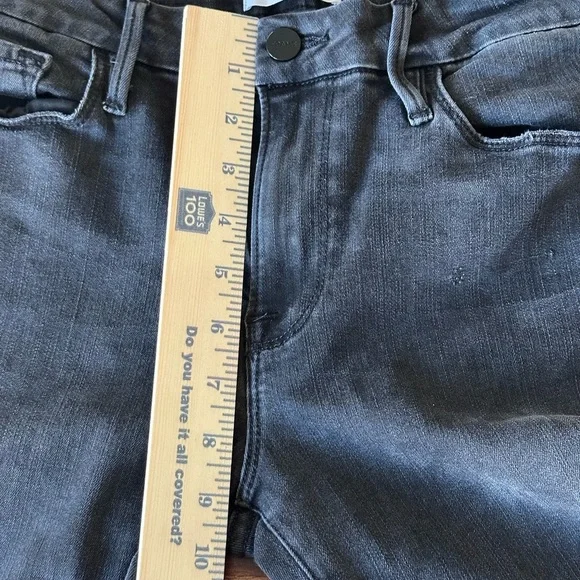 FRAME Le Crop Mini Boot Jeans Women’s 29 Black Raw Hem Cropped Stretch Denim - Picture 7 of 10